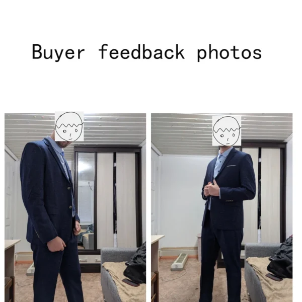 Jacket + Pants / Fashion Boutique Plaid Formal Business Mens Slim Suit 2 Pcs Set Groom Wedding Dress Blazer and Pants - Image 5
