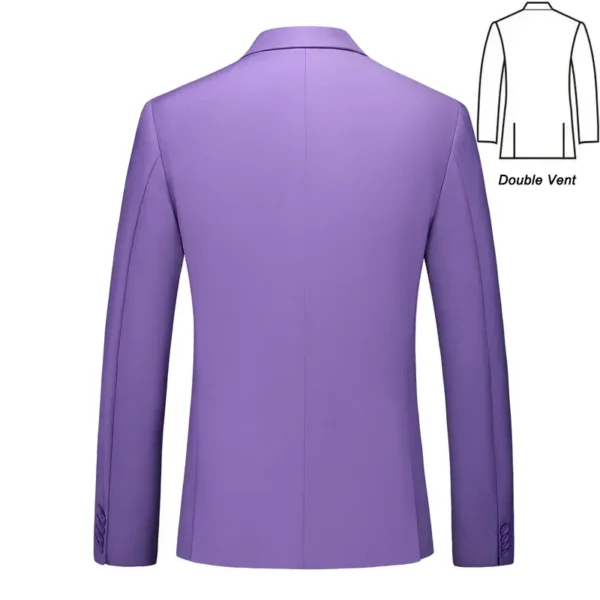 M-6XL Double Vent Mens Suit ( Blazer+Vest+Pants) Solid Color Formal Office Business Suit Three-piece Groom's Wedding Dress Party - Image 2
