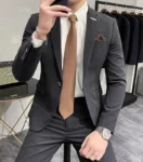 Luxury Men Blazer ( No Pants ) Pring Autumn Fashion Men's Solid Color Casual Business Suit Jacket Groom Wedding Dress Party Coat