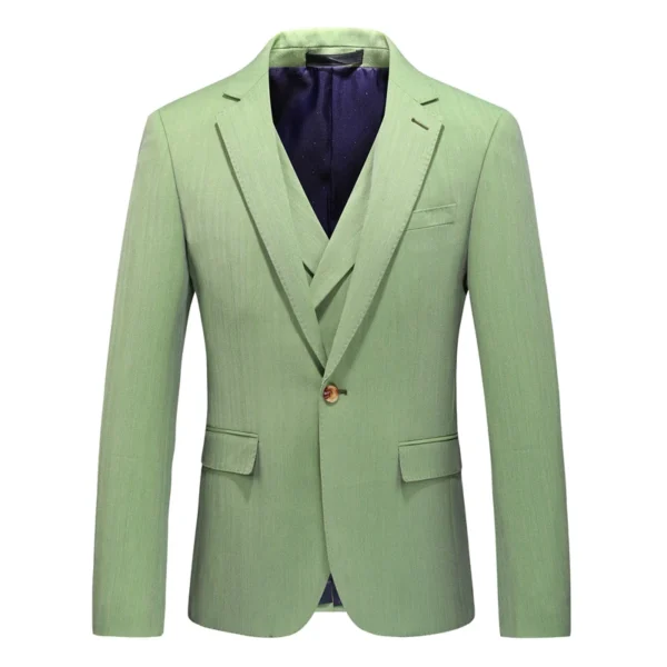 27 Colors ( Blazer + Vest + Pants ) Boutique Fashion Plaid Formal Office Business Mens Suit Three Pieces Groom's Wedding Dress - Image 2