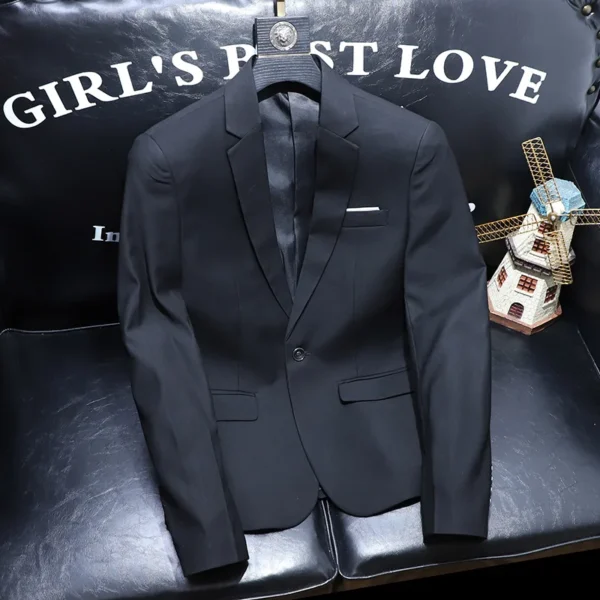 Fashion Men Blazers High Quality Slim Fit Solid Color Casual Business Mens Suit Jacket Formal Office Wedding Suit Tops - Image 2