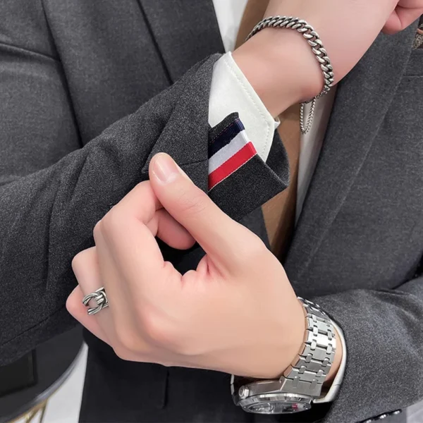 Jacket Vest Pants High End Brand Boutique Solid Color Mens Casual business office Suit Groom Wedding Dress Party Blazer Trousers - Image 6