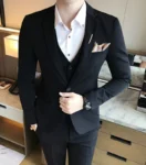 S-7XL ( Jacket + Vest + Pants ) Mens Suit Solid Color Mens Classic Suits Red Prom Suit Black White Blue Slim Groom Wedding Dress