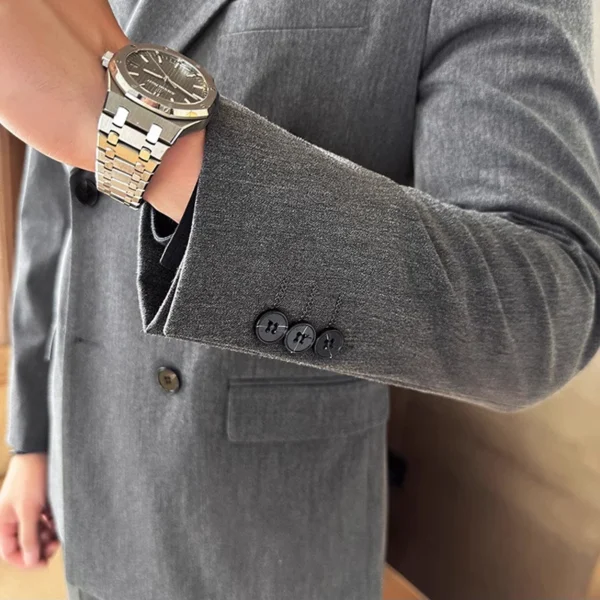 M-7XL Jackets + Pants / High-quality Goods Groom's Best Fashion Pure Color Mans Suit Blazer Trousers Male Formal Business Suit - Image 6