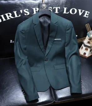 Fashion Men Blazers High Quality Slim Fit Solid Color Casual Business Mens Suit Jacket Formal Office Wedding Suit Tops