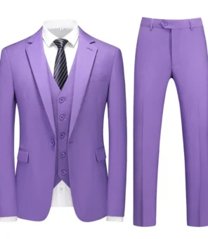 M-6XL Double Vent Mens Suit ( Blazer+Vest+Pants) Solid Color Formal Office Business Suit Three-piece Groom's Wedding Dress Party