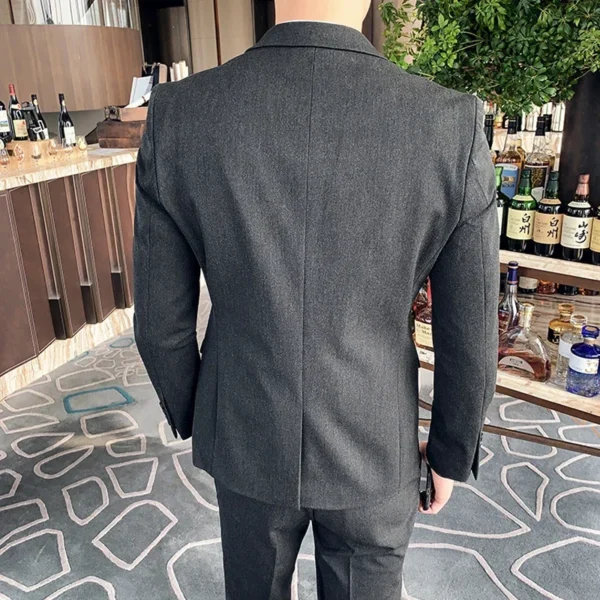 S-7XL Jacket + Pants / Luxurious High -end Brand Solid Color Men's Casual Business Slim Suit Two -piece Suit Groom Wedding Suit - Image 4