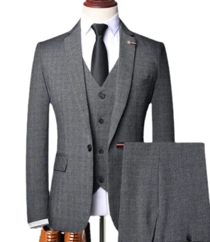 S-6XL Jacket Vest Pants Casual Plaid Retro Business Men's Suit 3Pcs or 2Pcs Set Groom Wedding Dress Blazer Waistcoat Trousers