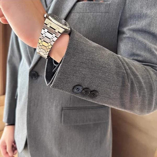 S-7XL Jacket Vest Pants Luxury Elasticity Boutique Fashion Men's Solid Color Casual Business Suit 3-piece Sets Groom Wedding - Image 6