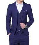 Blazer Vest Pants Groom Wedding Dress Business Casual Plaid Suit Mens Formal Workwear Social Ball Slim Fit Tuxedo Suit Male