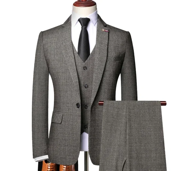 S-6XL Jacket Vest Pants Casual Plaid Retro Business Men's Suit 3Pcs or 2Pcs Set Groom Wedding Dress Blazer Waistcoat Trousers - Image 3