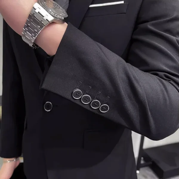 Groom's Wedding Dress ( Jacket + Vest + Pants ) High End Brand Solid Color Men's Casual Business Office Formal Suit 3Pcs Sets - Image 6