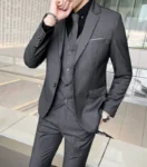 Jakcet Vest Pants / Boutique Fashion Solid Color Men's Formal Business Office Suit Male Casual Slim Suit Groom Wedding Dress