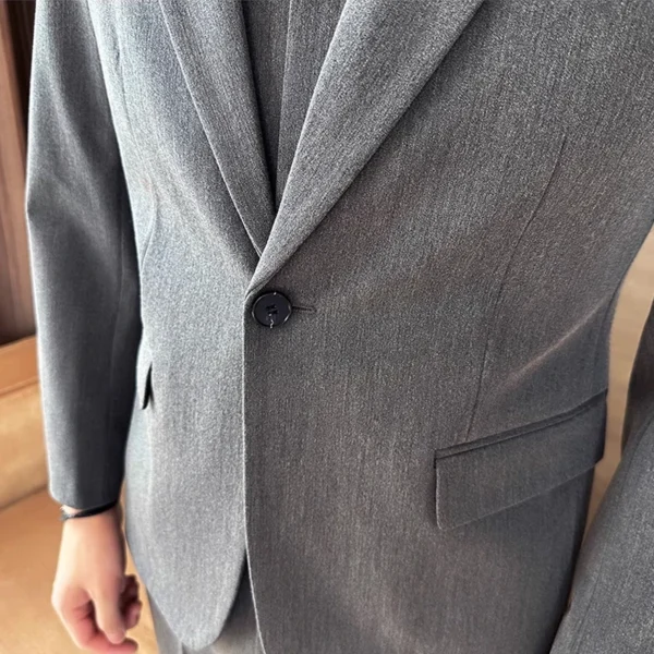S-7XL Jacket Vest Pants Luxury Elasticity Boutique Fashion Men's Solid Color Casual Business Suit 3-piece Sets Groom Wedding - Image 5