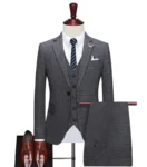S-7XL Blazer Vest Pants Boutique High-quality Suit Men's Casual Business Office Retro Grid Suit Bride's Wedding Dress Party Suit
